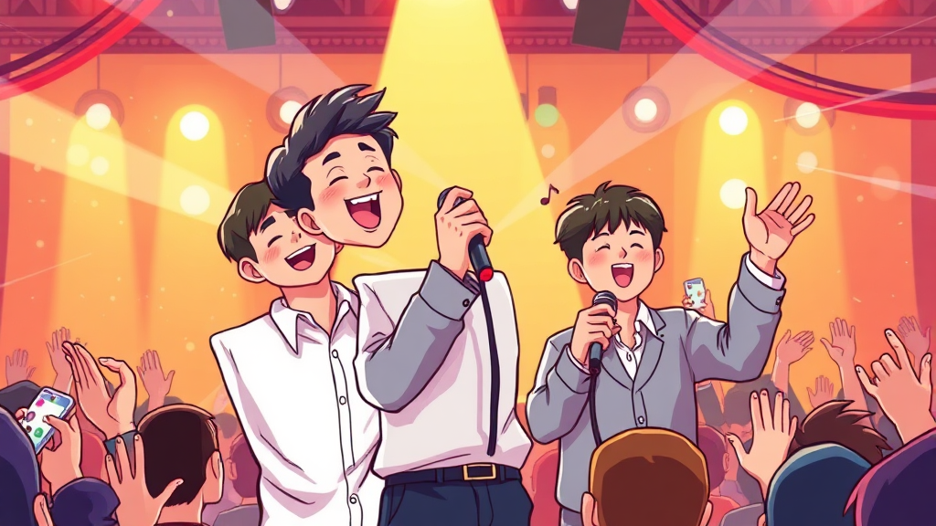 남직원 추천: 흥 폭발 노래 (cartoon 스타일)