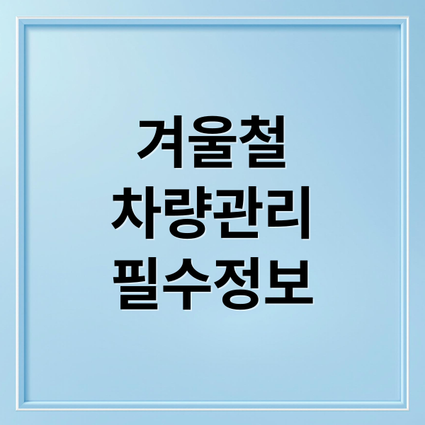 겨울철
차량관리
필수정보 (겨울철 자동차 관리법 | 배터리 방전·타이어 공기압 해결 및 예방 총정리)