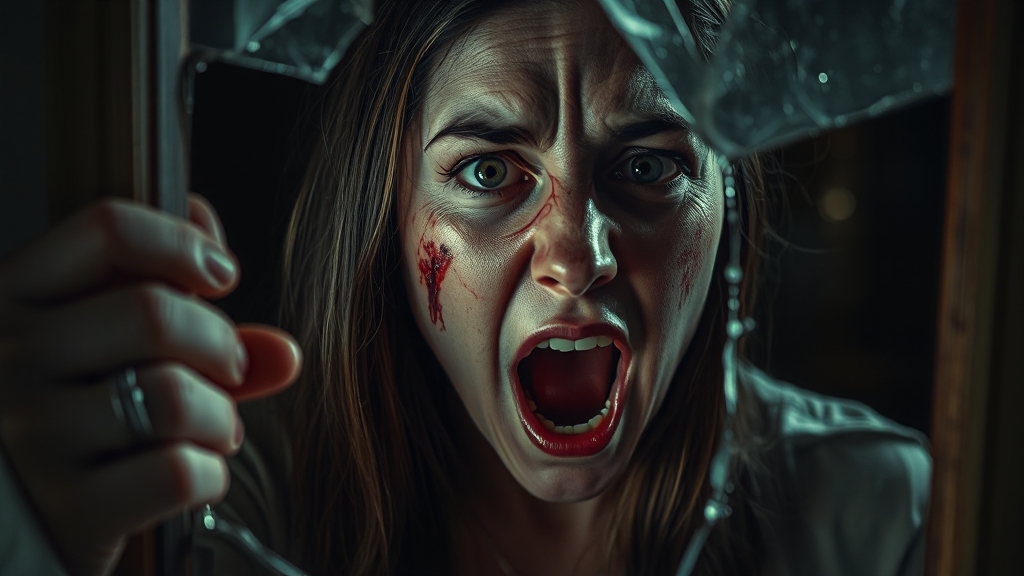 가정폭력 현실 묘사, 외면 불가 (realistic 스타일)