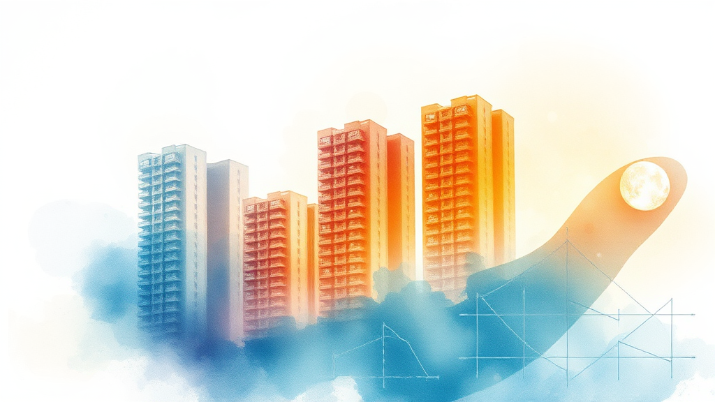 부동산 시장 동향과 아파트 가격 전망 (watercolor 스타일)