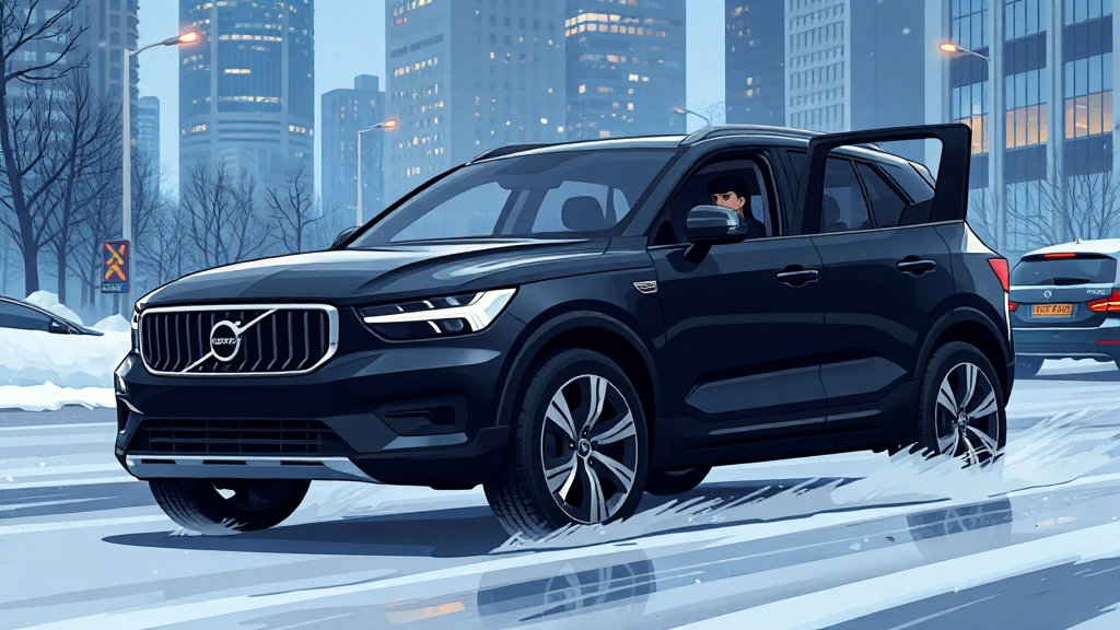 XC40 하이브리드 모델 상세 정보 (cartoon 스타일)