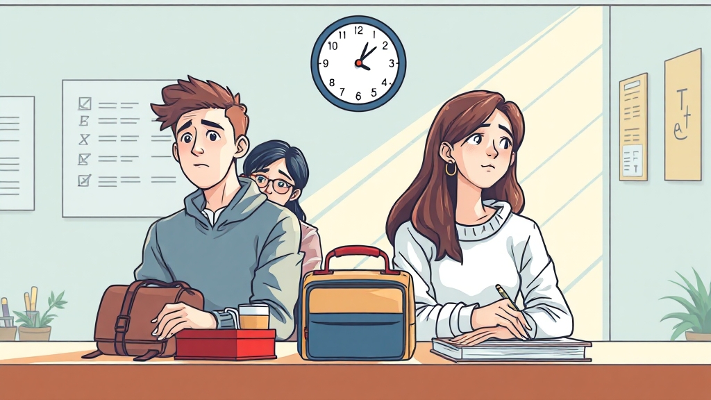 수능 당일 유의사항 (illustration 스타일)