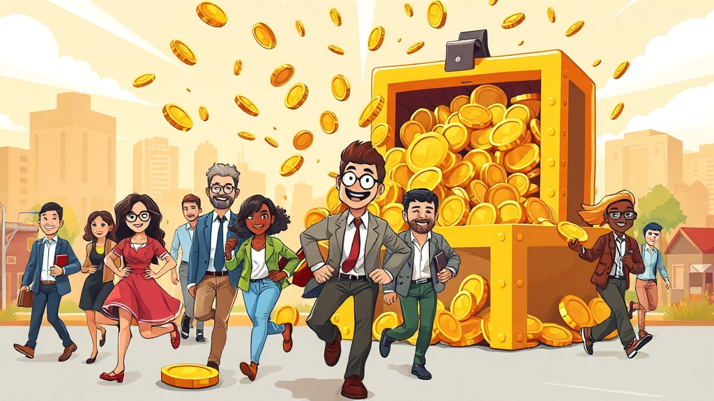 소상공인 지원금 종류와 혜택 (cartoon 스타일)