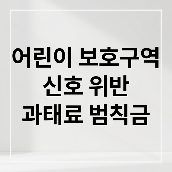 어린이 보호구역
신호 위반
과태료 범칙금 (어린이 보호구역 신호위반 범칙금 과태료)