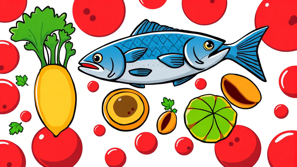 혈관 건강을 지키는 고지혈증에 좋은 음식 가이드 (cartoon 스타일)