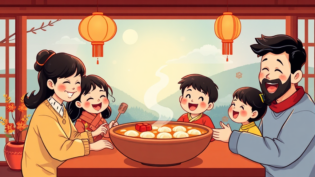 가족에게 전하는 새해 인사말 (cartoon 스타일)