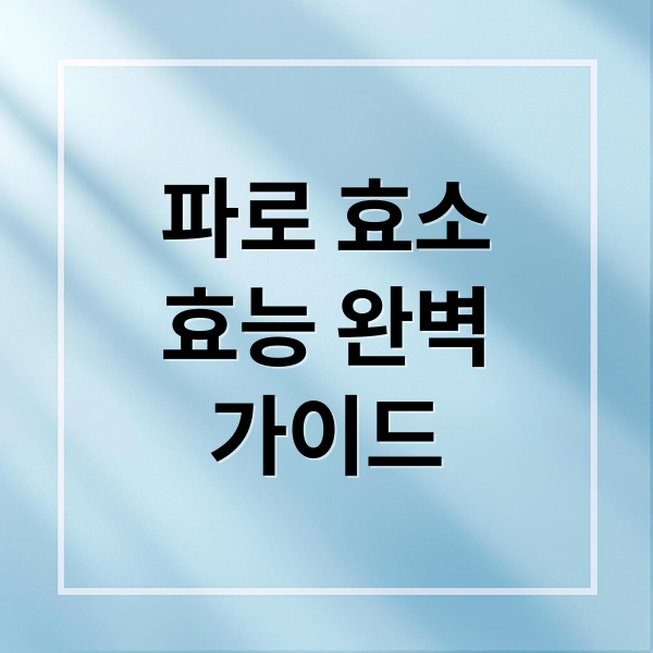 파로 효소
효능 완벽
가이드 (파로 효소 효능 혈당관리 다이어트)
