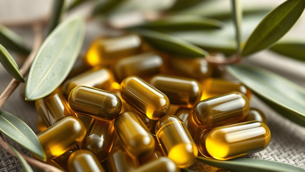 나에게 맞는 올리브오일 캡슐 선택 가이드 (realistic 스타일)