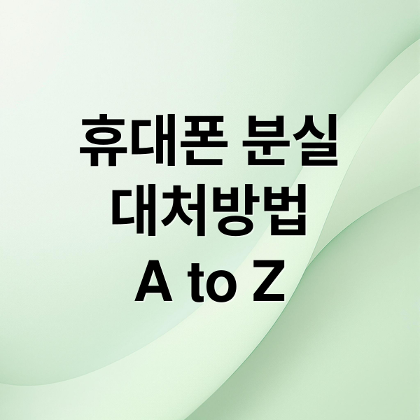 휴대폰 분실
대처방법
A to Z (휴대폰 분실 신고 임시정지)