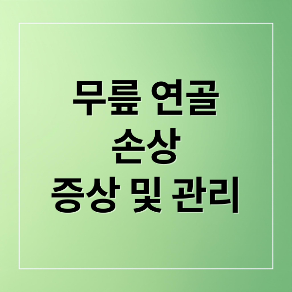 무릎 연골
손상
증상 및 관리 (무릎 연골 손상 증상 12가지)