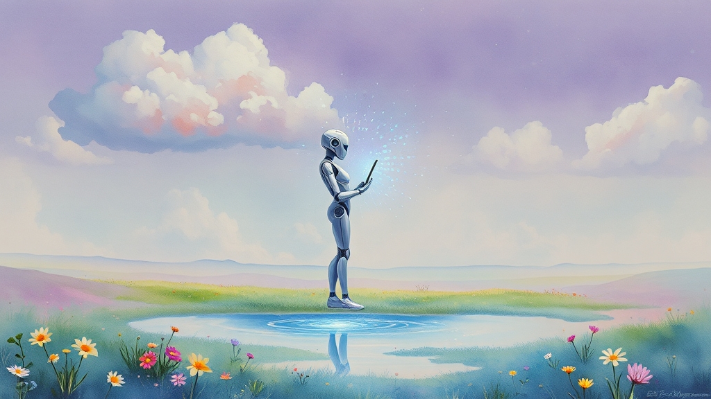 제미나이 AI 서비스 소개 (watercolor 스타일)