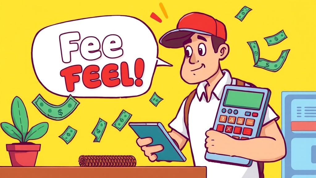 매출 구간별 수수료 계산법 & 예시 (cartoon 스타일)