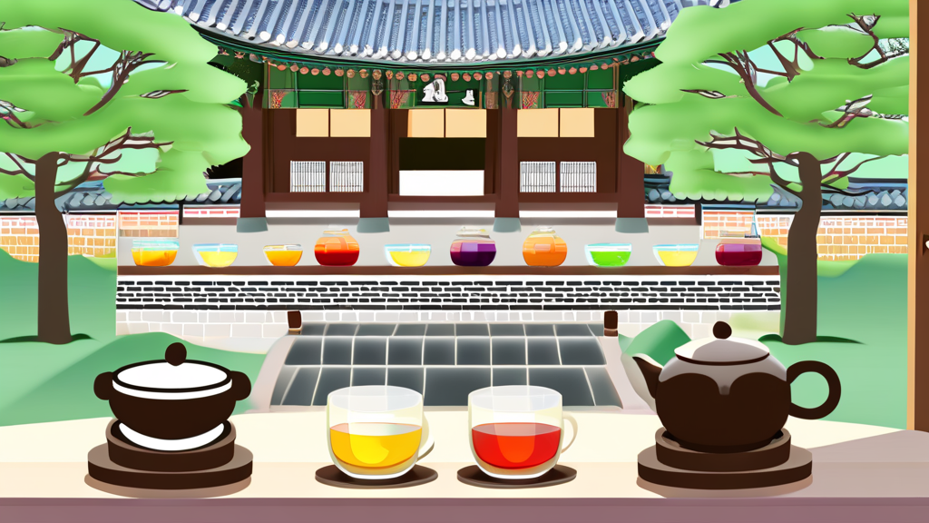 2026년 생과방 메뉴 구성 및 궁중 약차 미리보기 (illustration 스타일)