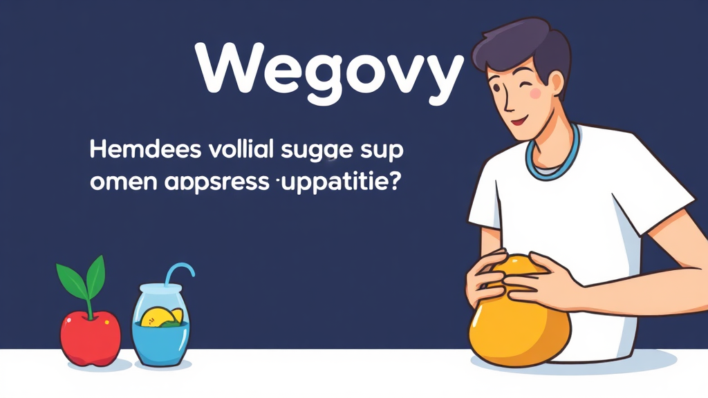먹는 위고비의 작용 원리: 혈당 조절과 식욕 억제 (cartoon 스타일)