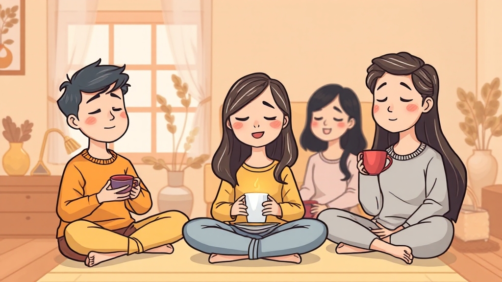 화병 예방을 위한 생활 관리법 (cartoon 스타일)