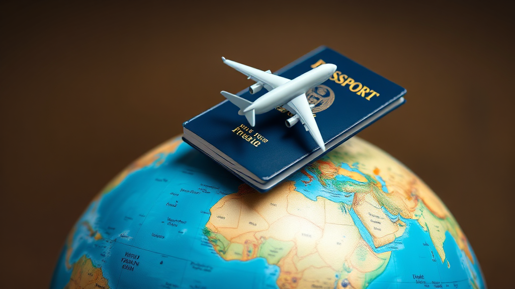 여권 발급: 해외여행 준비의 첫걸음 (realistic 스타일)