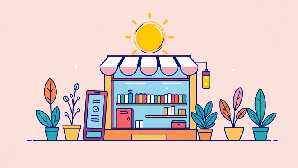 소상공인 디지털 전환 지원 (illustration 스타일)