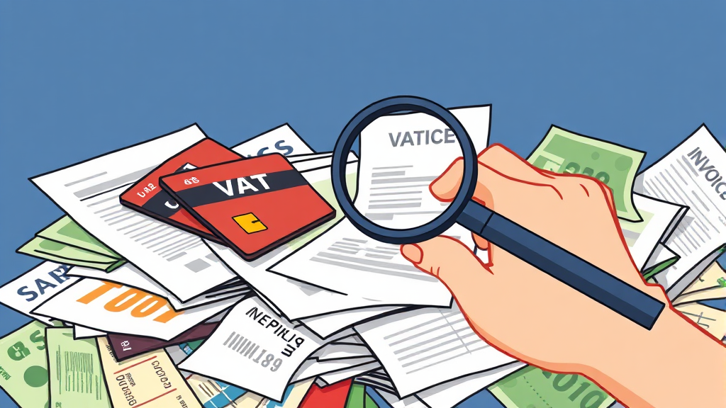 부가세 신고 시 준비 서류 및 항목 (cartoon 스타일)