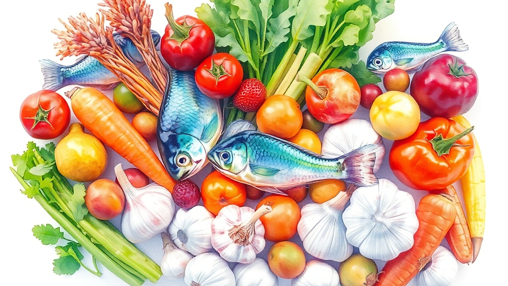 혈관 청소에 좋은 음식 5가지 (watercolor 스타일)