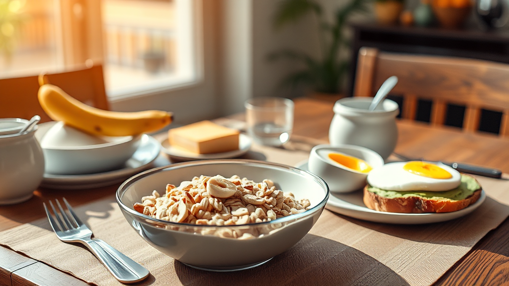 공복에 좋은 음식: 속 편안한 선택 (realistic 스타일)