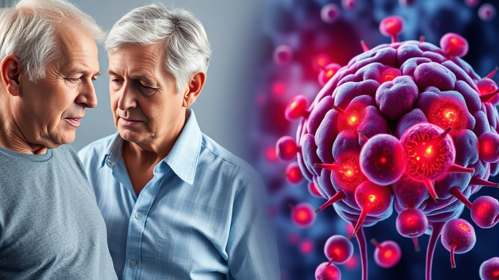 중년 체중 증가, 뇌 기능 저하의 연관성 (realistic 스타일)