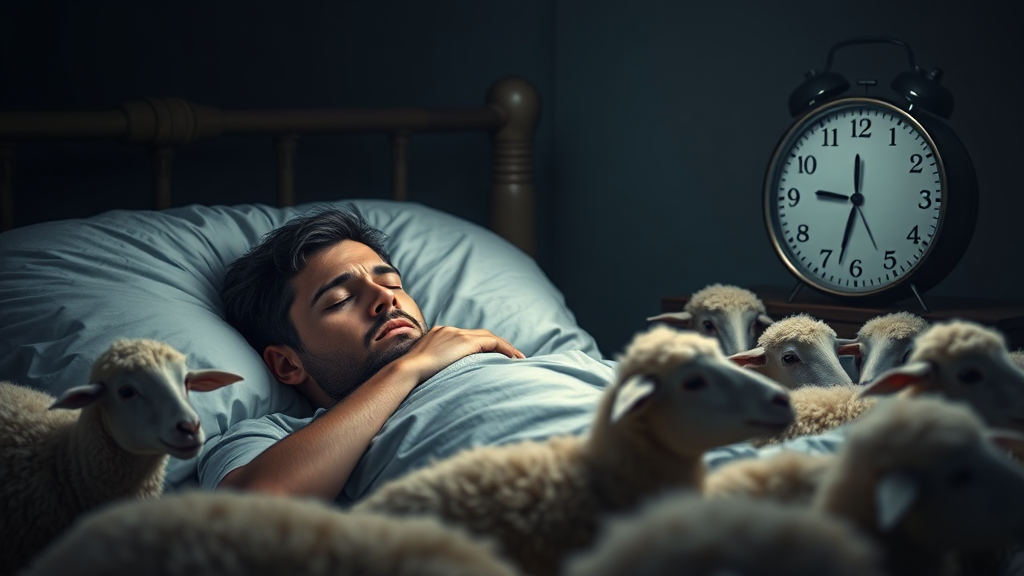 입면 장애, 무엇일까요? (realistic 스타일)