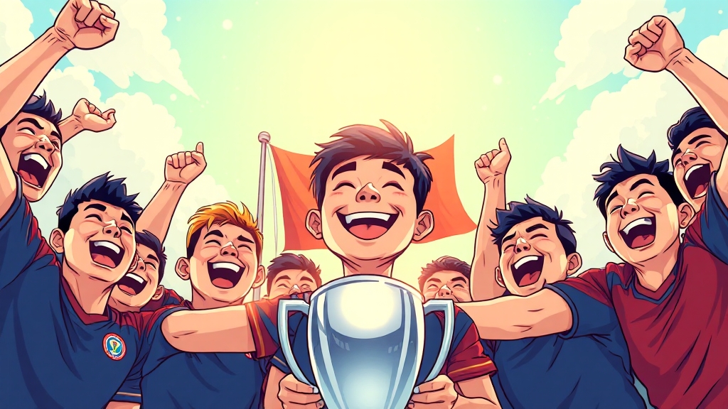 손흥민 우승, 한국 축구에 미치는 영향 (cartoon 스타일)