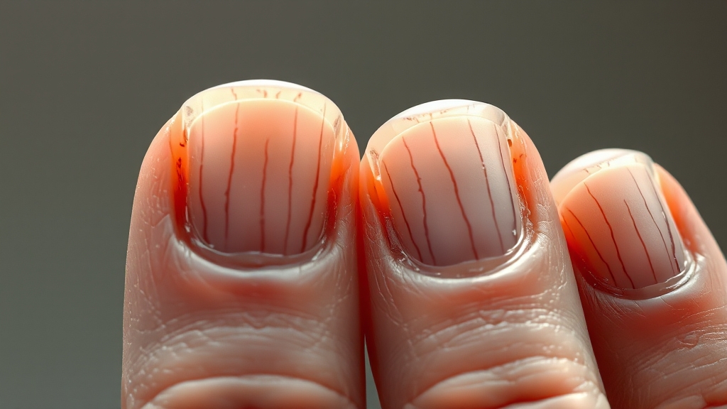 손톱 세로줄, 건강 신호일까? (realistic 스타일)