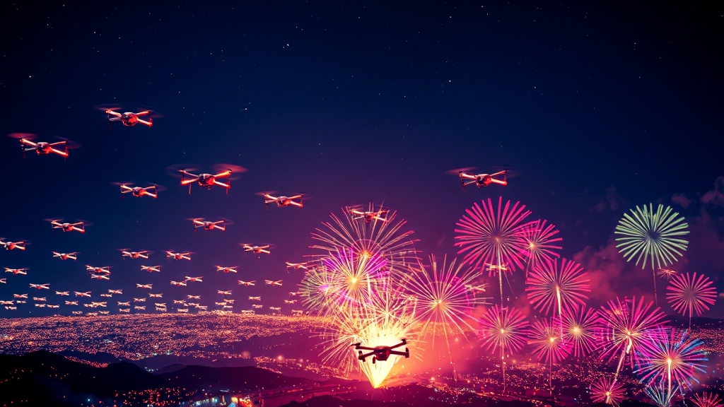 드론쇼 & 불꽃경연대회 🚀🎆 (popart 스타일)