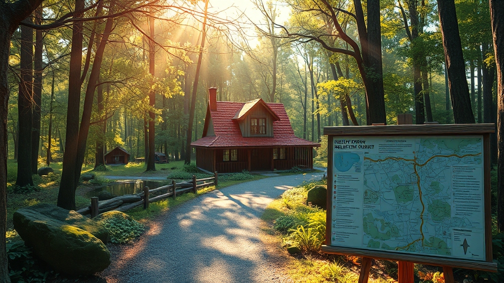 휴양림 선택 가이드 (realistic 스타일)