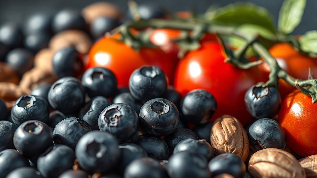 항산화 성분, 노화 방지에 최고! (realistic 스타일)