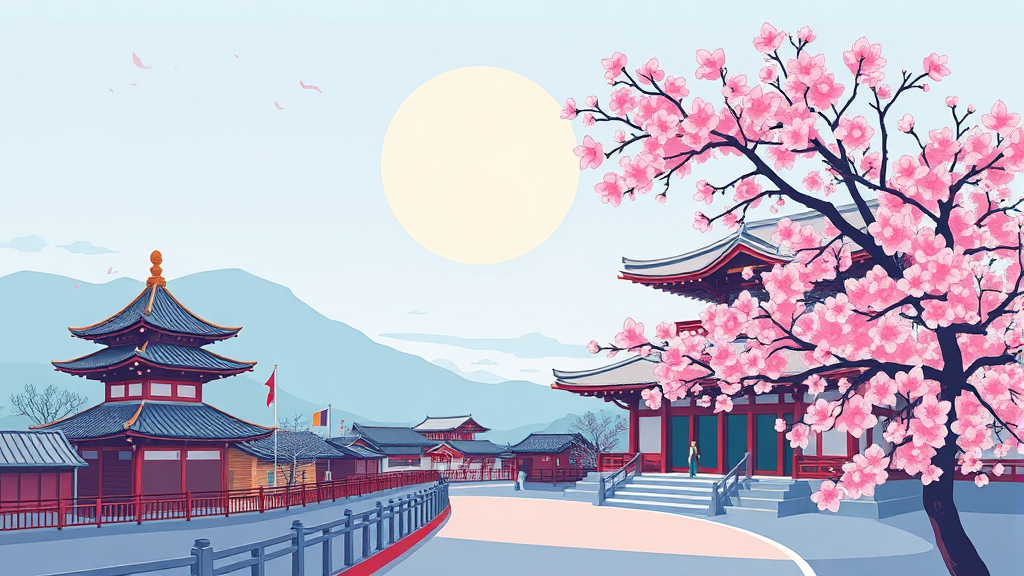 진해군항제, 단순한 벚꽃 축제를 넘어: 축제의 의미와 향후 계획 (illustration 스타일)