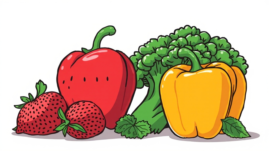 주근깨, 기미 완화 식습관 (cartoon 스타일)