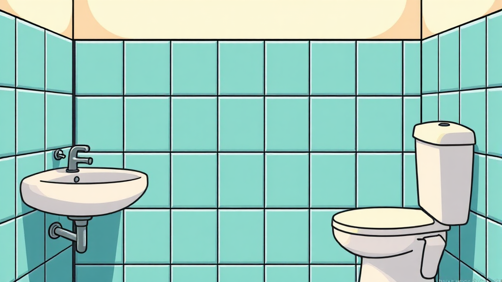 욕실 광택, 왜 사라질까? (cartoon 스타일)