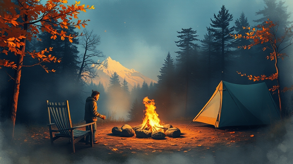 안전하고 즐거운 캠핑 꿀팁 (watercolor 스타일)