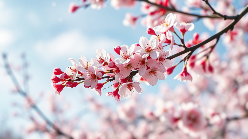 벚꽃 개화 시기에 영향을 미치는 요인 (realistic 스타일)