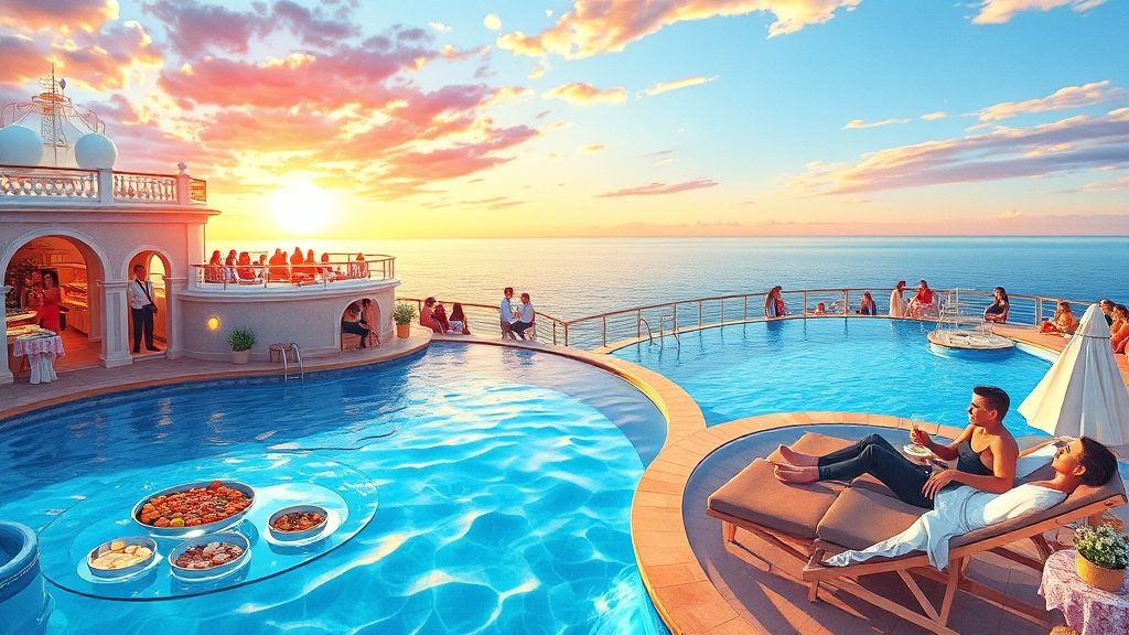 크루즈 내 시설 & 즐길 거리 (illustration 스타일)