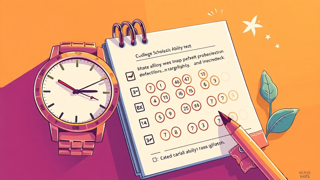 실전 모의고사와 멘탈 관리 (illustration 스타일)