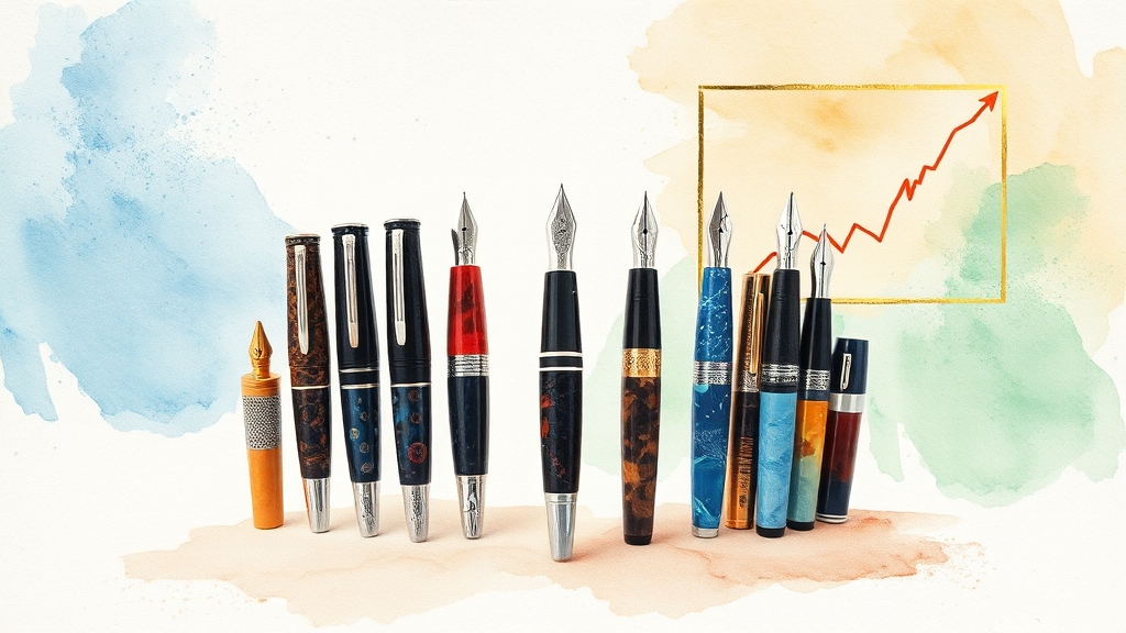 만년필 관련 경제적 파급 효과 (watercolor 스타일)