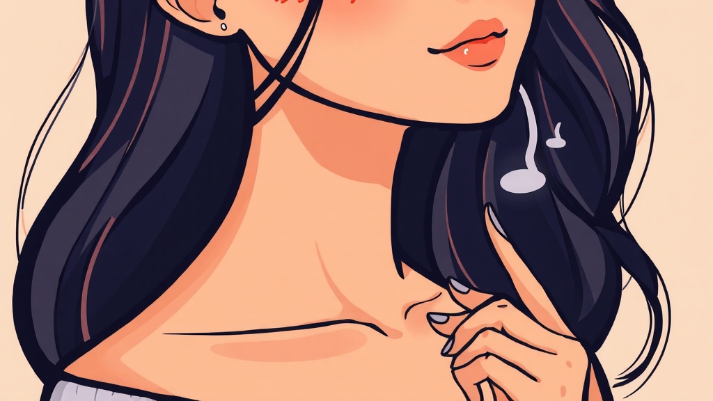 데콜테 마사지 시 주의사항 (cartoon 스타일)