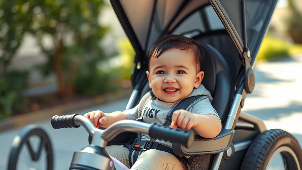 휴대용 유모차와 올보르 앨빈 트라이크 비교 일러스트