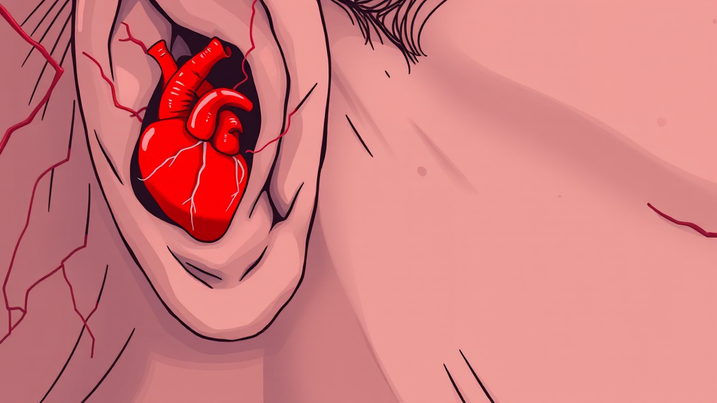 귓볼 주름과 심혈관 질환 (illustration 스타일)