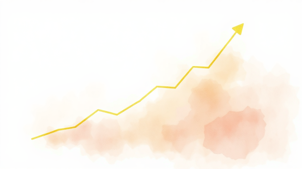 차트 분석을 통한 기술적 전망 (watercolor 스타일)