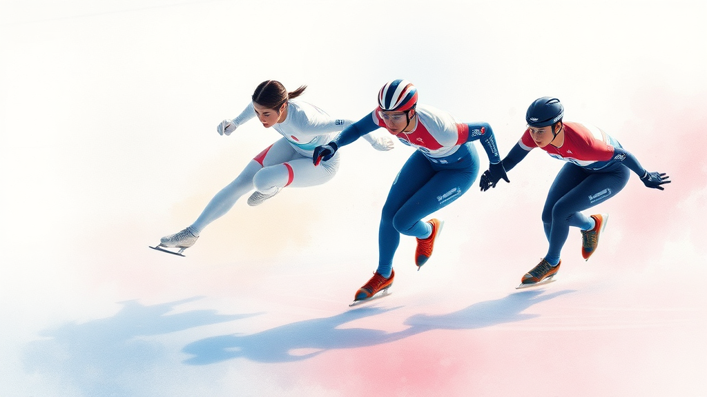 한국 쇼트트랙의 미래: 김길리 선수와 세대교체의 흐름 (watercolor 스타일)