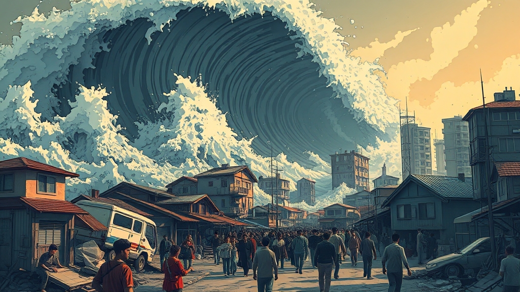 예상 피해 규모 및 지역 (illustration 스타일)