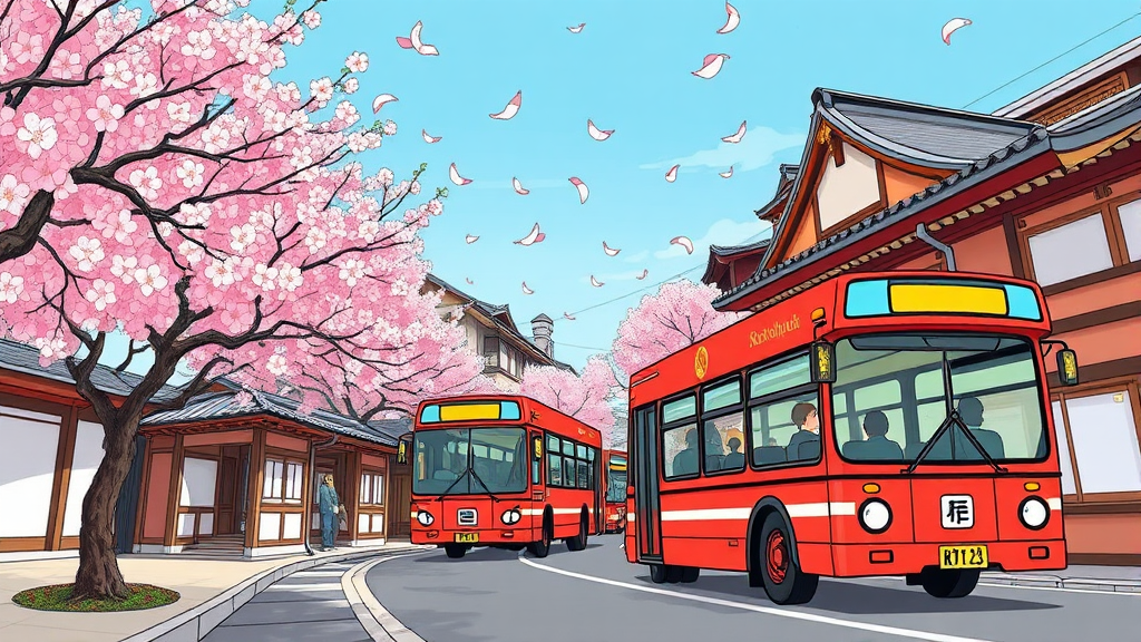 버스투어 종류 및 가격 비교 (cartoon 스타일)