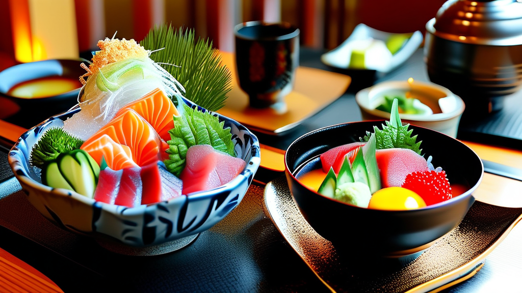 시운소 가이세키: 정통 일식 코스 요리의 향연 (realistic 스타일)