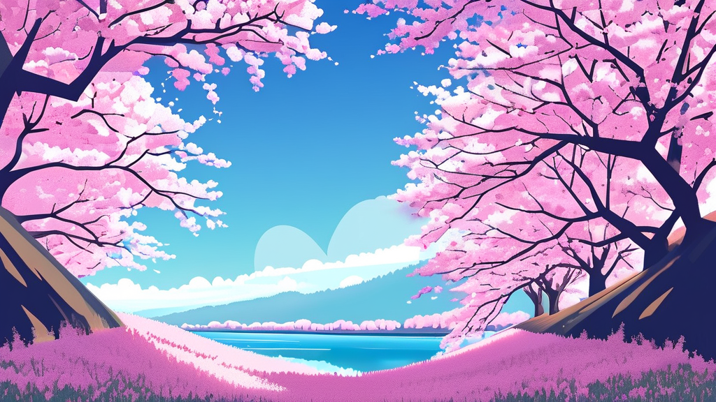 주요 벚꽃 축제 일정 및 특징 (illustration 스타일)