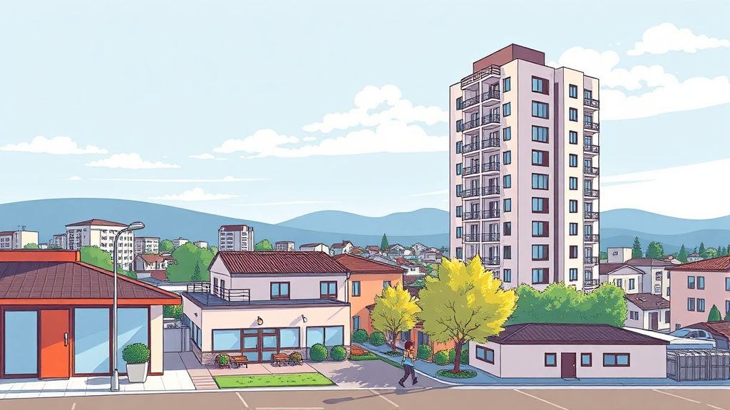 정관 신동아파밀리에 아파트 기본 정보 및 개요 (cartoon 스타일)