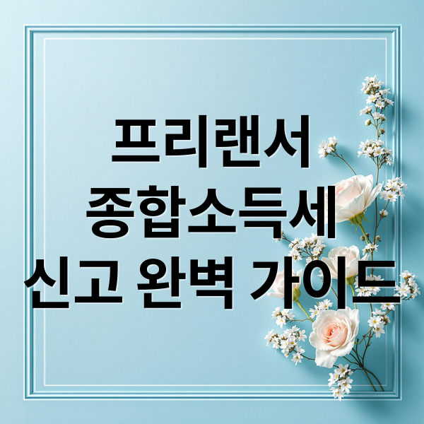 프리랜서
종합소득세
신고 완벽 가이드 (프리랜서 종합소득세 필요서류)